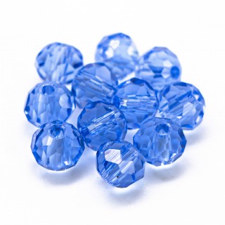 Бусины рондели 6*4мм, васильковый прозрачный